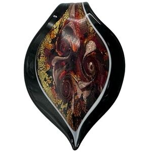 Murano Stamped Large Art Glass Pendant
